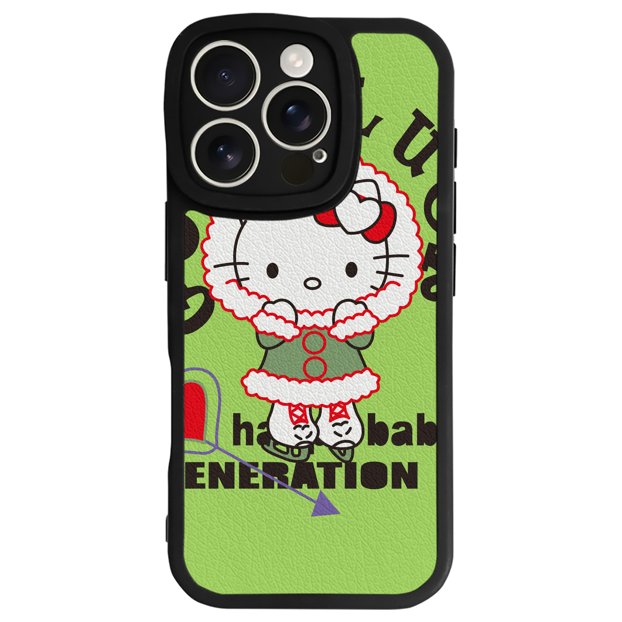（画像用） Hello Kitty ハローキティ 【iPhone 16シリーズ対応】シリコンスマホケース（レザー調） 材質：シリコン